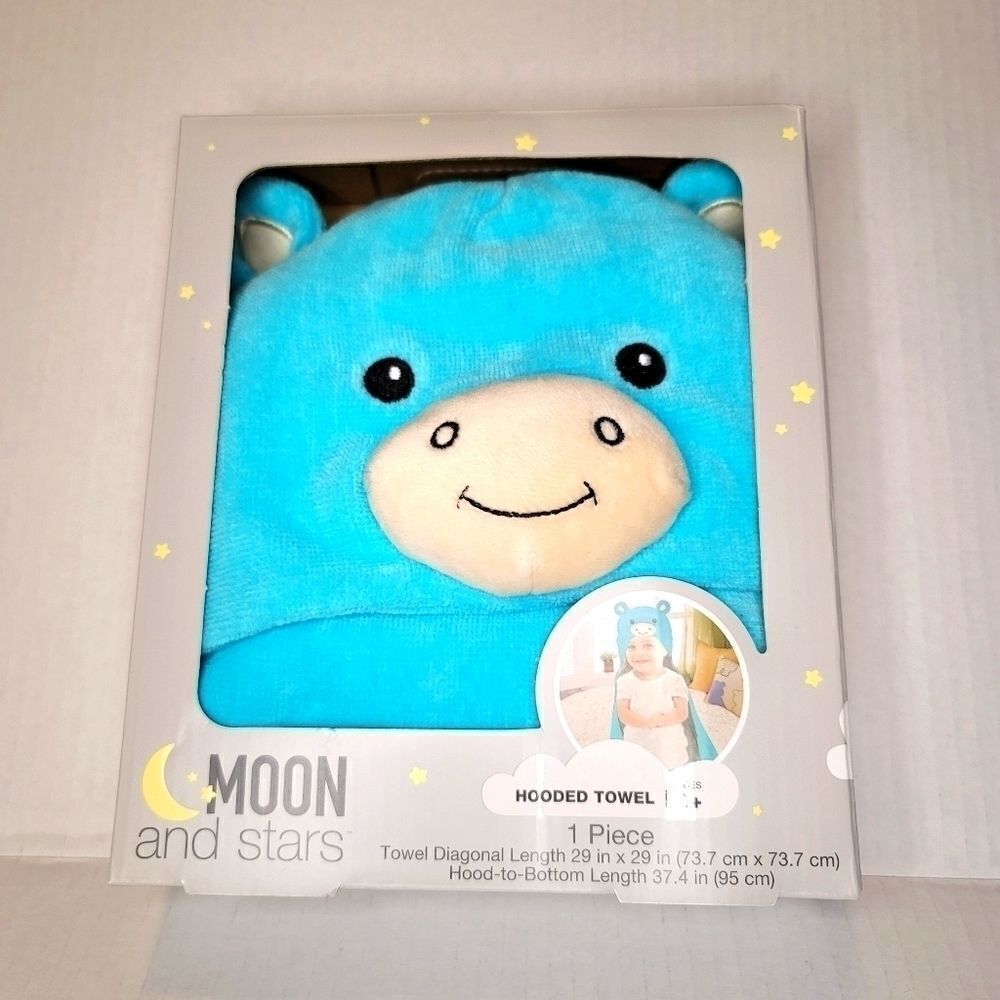 Moon & Stars Hooded Towel Blue bear 1 Piece